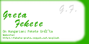 greta fekete business card